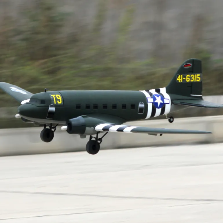 EU Stock Only! Dynam C-47 Skytrain V2 Green RC Warbird Plane 1500mm 59" Wingspan