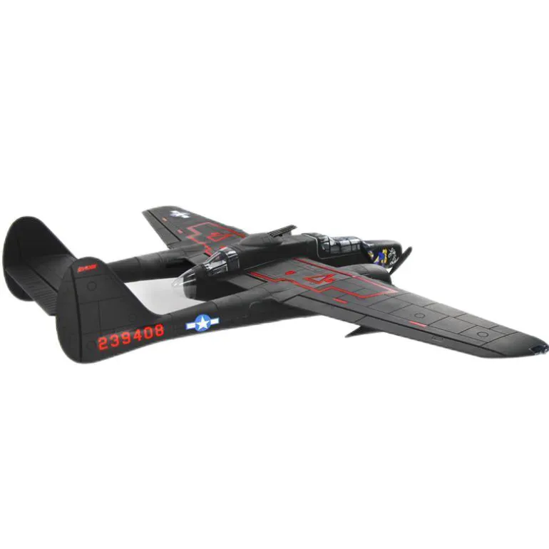 EU Stock Only! Dynam P-61 Black Widow 4S Twin Engine RC Warbird Plane 1500mm w/ Flaps