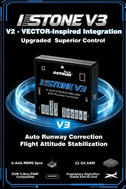 🌟🎉 New Release! Detrum iStone V3 6-Axis Gyro Stabilizer with Runway Correction 2 in 1 for RC Airplane PWM/S.BUS/DSM Compatible