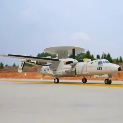 🌟🎉 New Release! Dynam E-2C Hawkeye AEW 1500mm Twin-Engine 360° Rotating Radar RC Scale Airplane