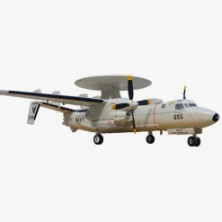 🌟🎉 New Release! Dynam E-2C Hawkeye AEW 1500mm Twin-Engine 360° Rotating Radar RC Scale Airplane