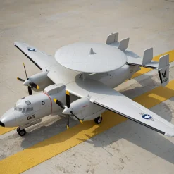 🌟🎉 New Release! Dynam E-2C Hawkeye AEW 1500mm Twin-Engine 360° Rotating Radar RC Scale Airplane