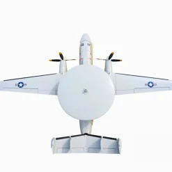 🌟🎉 New Release! Dynam E-2C Hawkeye AEW 1500mm Twin-Engine 360° Rotating Radar RC Scale Airplane