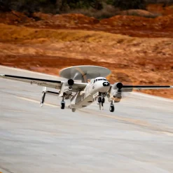 🌟🎉 New Release! Dynam E-2C Hawkeye AEW 1500mm Twin-Engine 360° Rotating Radar RC Scale Airplane