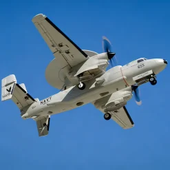 🌟🎉 New Release! Dynam E-2C Hawkeye AEW 1500mm Twin-Engine 360° Rotating Radar RC Scale Airplane