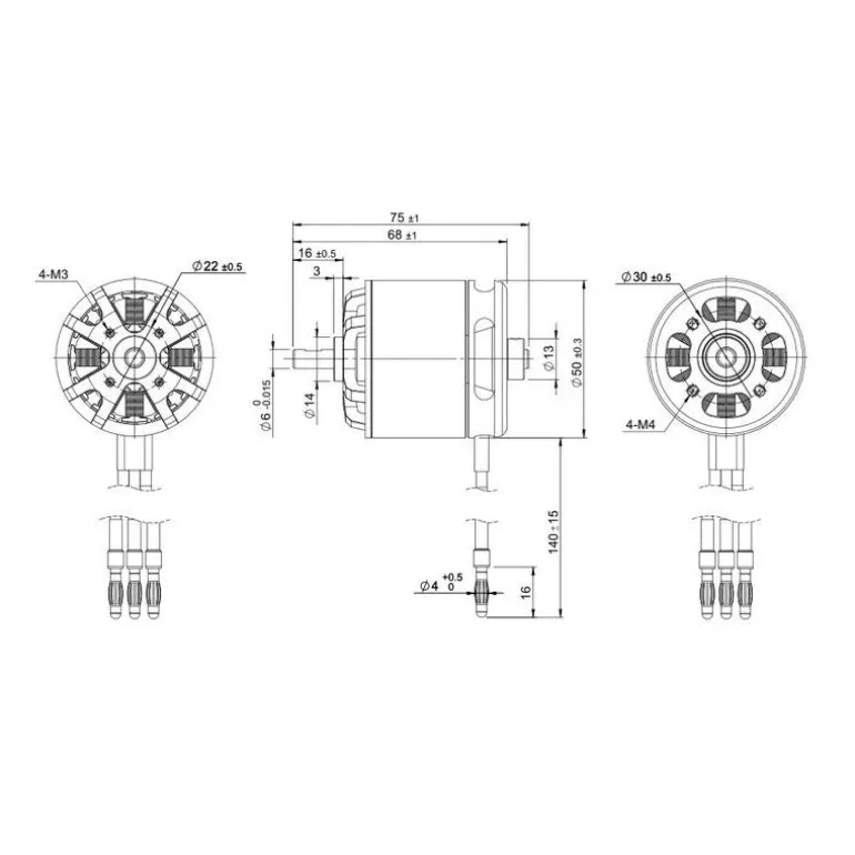 TomCat G52 5025-590KV Outrunner Motor for (52 Glow) Balsa EP Airplane