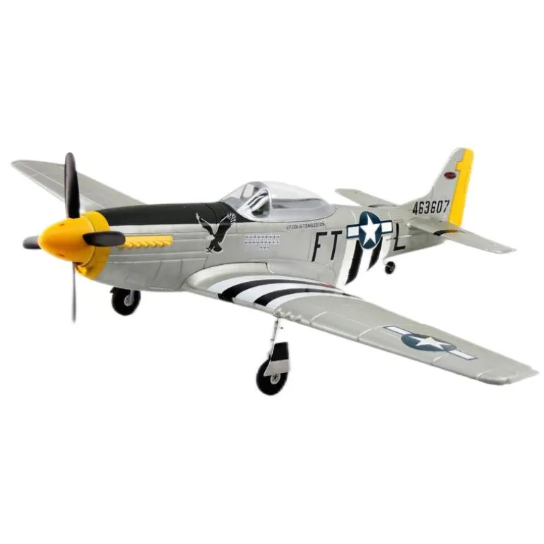 UK Stock Only! Dynam P-51 Mustang V2 Silver RC Warbird Plane 1200mm Wingspan w/ Flaps