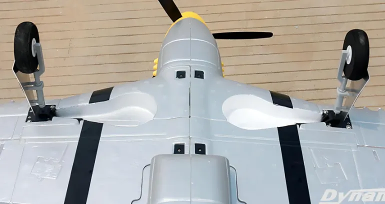 UK Stock Only! Dynam P-51 Mustang V2 Silver RC Warbird Plane 1200mm Wingspan w/ Flaps