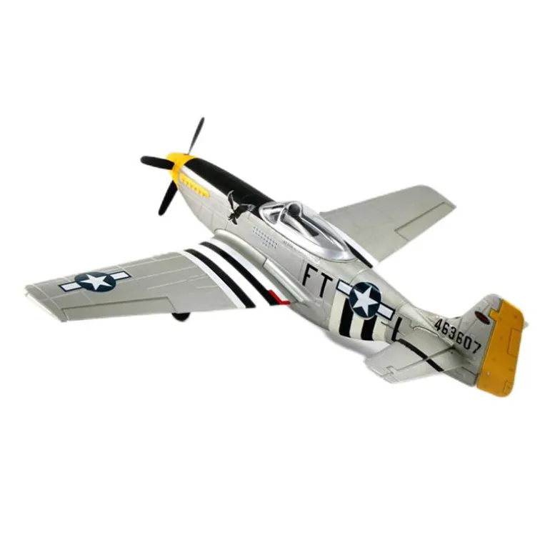 UK Stock Only! Dynam P-51 Mustang V2 Silver RC Warbird Plane 1200mm Wingspan w/ Flaps
