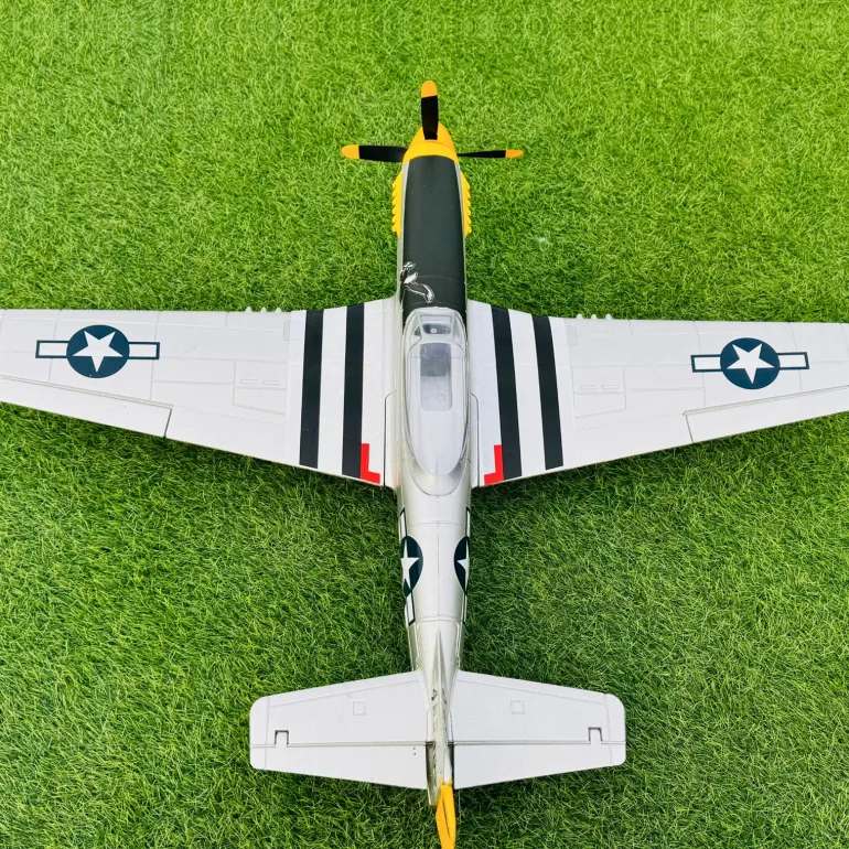 UK Stock Only! Dynam P-51 Mustang V2 Silver RC Warbird Plane 1200mm Wingspan w/ Flaps