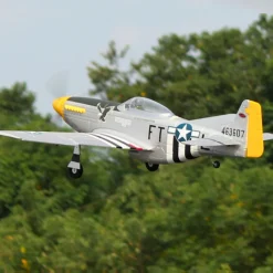 UK Stock Only! Dynam P-51 Mustang V2 Silver RC Warbird Plane 1200mm Wingspan w/ Flaps