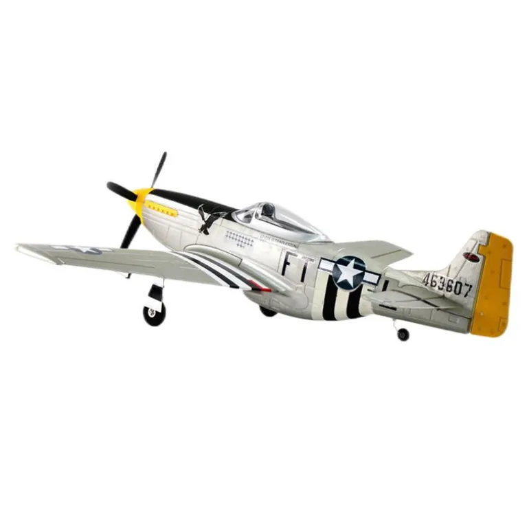 UK Stock Only! Dynam P-51 Mustang V2 Silver RC Warbird Plane 1200mm Wingspan w/ Flaps