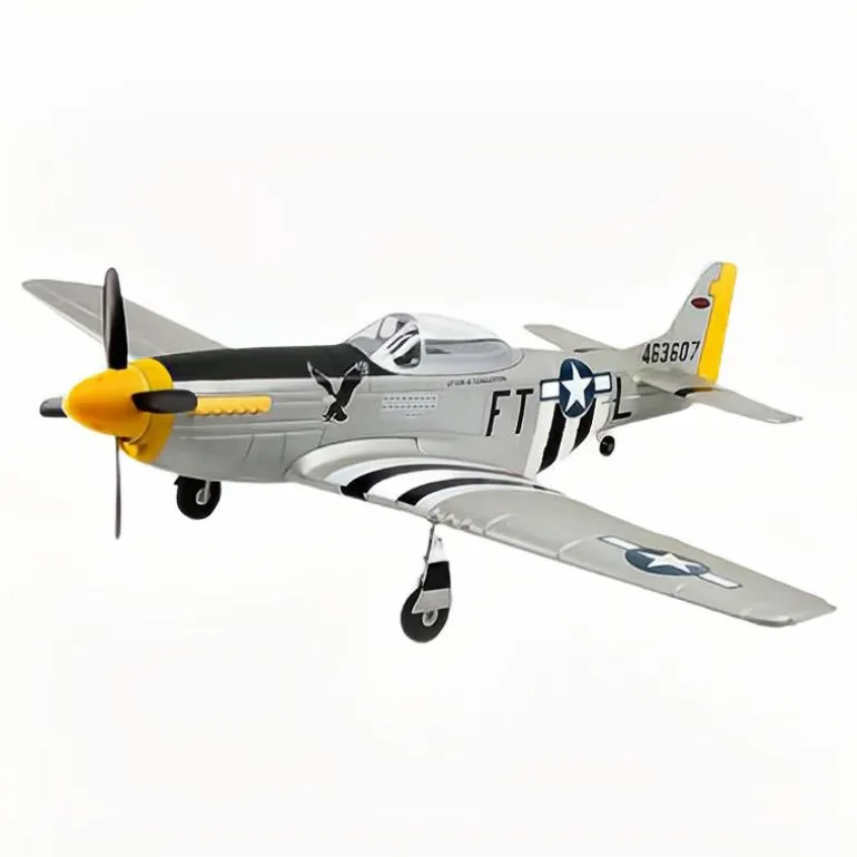 UK Stock Only! Dynam P-51 Mustang V2 Silver RC Warbird Plane 1200mm Wingspan w/ Flaps