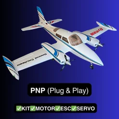 ✨🔄 Upgraded! Dynam Cessna 310 Grand Cruiser V3 Blue 4S Twin Motor RC Scale Plane 1300mm 51