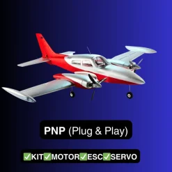 ✨🔄 Upgraded! Dynam Cessna 310 Grand Cruiser V3 Red 4S Twin Motor RC Scale Plane 1300mm 51