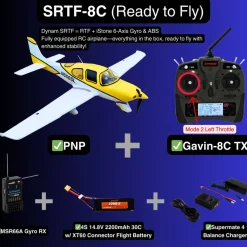 ✨🔄 Upgraded! Dynam Cirrus SR22 V3 Trainer 3S/4S Yellow RC Beginner Scale Plane 1.4m w/ Flaps