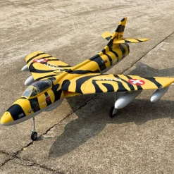 ✨🔄 Upgraded! Dynam Hawker Hunter 4S 70mm 12-Blade RC Beginner EDF Jet w/ Flaps