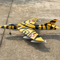 ✨🔄 Upgraded! Dynam Hawker Hunter 4S 70mm 12-Blade RC Beginner EDF Jet w/ Flaps