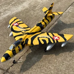 ✨🔄 Upgraded! Dynam Hawker Hunter 4S 70mm 12-Blade RC Beginner EDF Jet w/ Flaps
