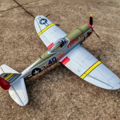 ✨🔄 Upgraded! Dynam P-47D Thunderbolt V2 4S RC Warbird Plane 1220mm w/ Flaps