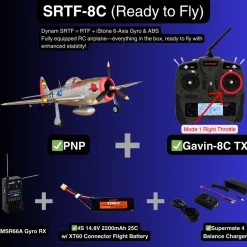 ✨🔄 Upgraded! Dynam P-47D Thunderbolt V2 4S RC Warbird Plane 1220mm w/ Flaps