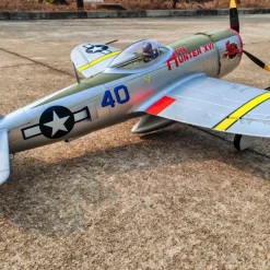 ✨🔄 Upgraded! Dynam P-47D Thunderbolt V2 4S RC Warbird Plane 1220mm w/ Flaps