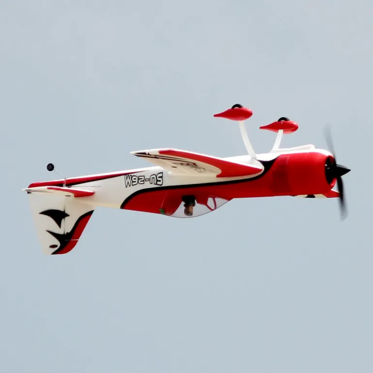 ✨🔄 Upgraded! Dynam Sukhoi SU-26M V2 Red 4S Aerobatic 3D Sport Plane 1200mm Wingspan